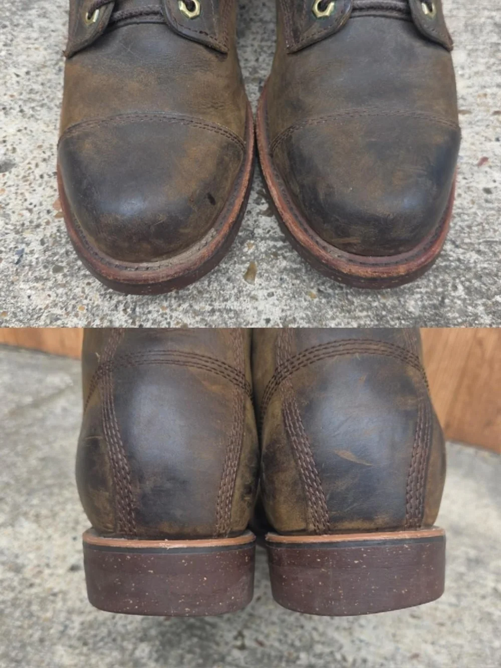 LL Bean Chippewa Boots Size 10 Brown Leather Vibram USA Made